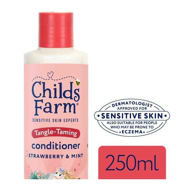 Childs Farm 250ml Tangle Taming Tear Free Formula Strawberry & Mint Conditioner - gallery image 1