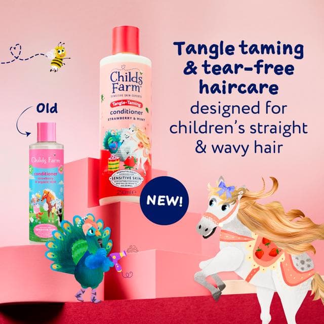 Childs Farm 250ml Tangle Taming Tear Free Formula Strawberry & Mint Conditioner - gallery image 2