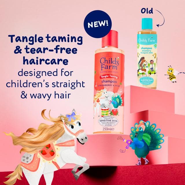 Childs Farm 250ml Tear Free Formula Tangle Taming Strawberry & Mint Shampoo - gallery image 2