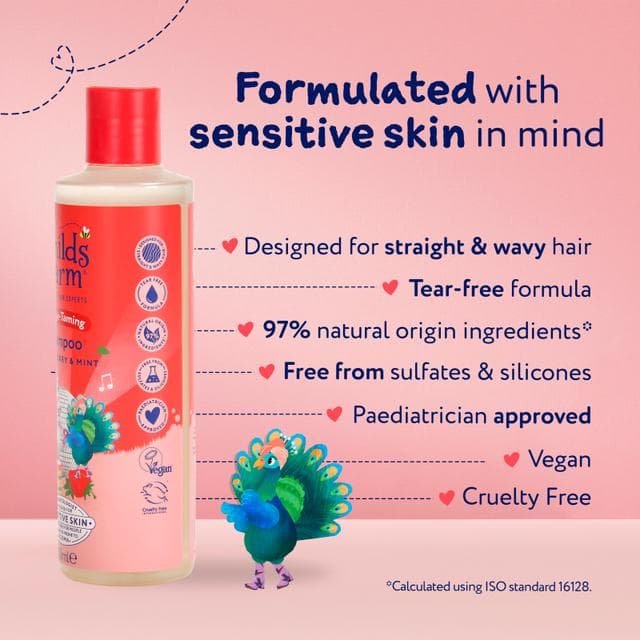 Childs Farm 250ml Tear Free Formula Tangle Taming Strawberry & Mint Shampoo - gallery image 6