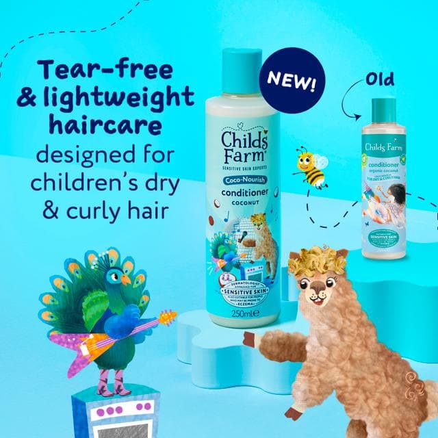 Childs Farm 250ml Coco Nourish Tear Free Formula for Dry Curly Hair Coconut Conditioner - gallery image 2