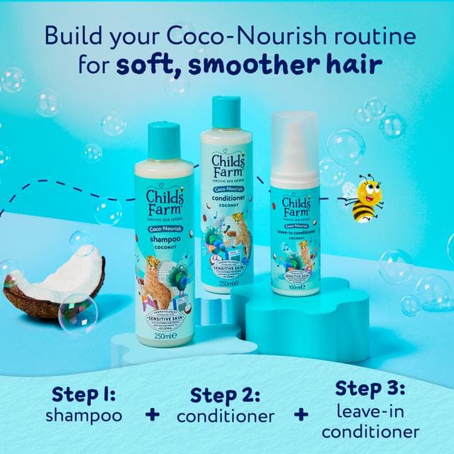 Childs Farm 250ml Coco Nourish Tear Free Formula for Dry Curly Hair Coconut Conditioner - gallery image 4
