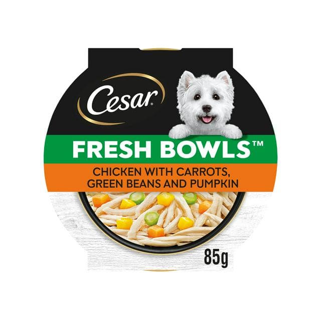Cesar Fresh Bowl Adult Wet Dog Food with Chicken, Carrots, Beans, Pumpkin in Gravy 85g - gallery image 1