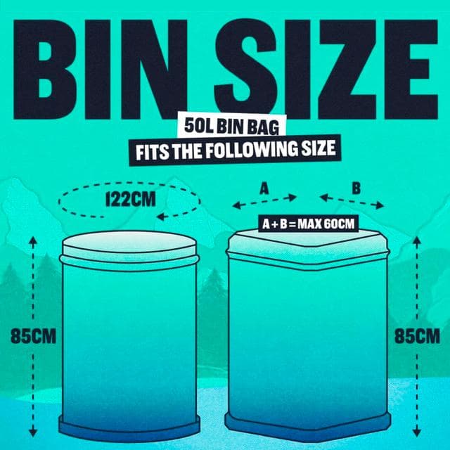 Beast Bin Bags Incredibly Tough Drawstring Swing Bin Bags x10 50L - gallery image 2
