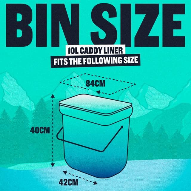 Beast Bin Bags Super Strong Compostable Drawstring Caddy Liners x16 10L - gallery image 2