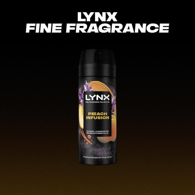 Lynx Peach Infusion 72h Fine Fragrance Deodorant Body Spray for Men 150ml - gallery image 2
