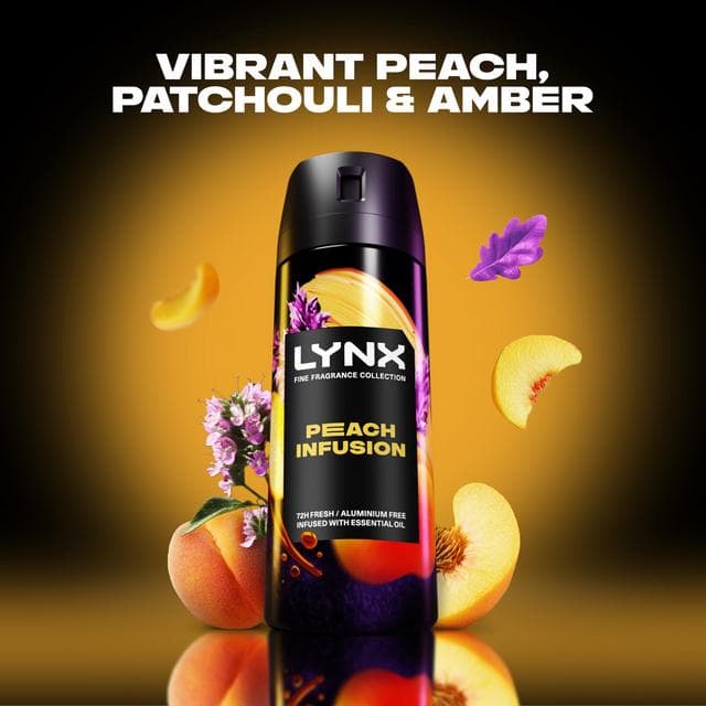 Lynx Peach Infusion 72h Fine Fragrance Deodorant Body Spray for Men 150ml - gallery image 3