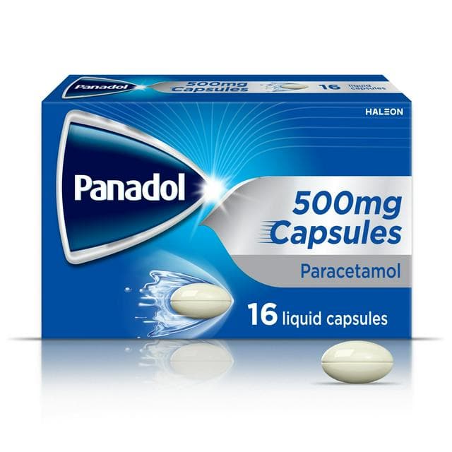 Panadol Paracetamol Liquid Capsules Fast Pain Relief x16 500mg - gallery image 1