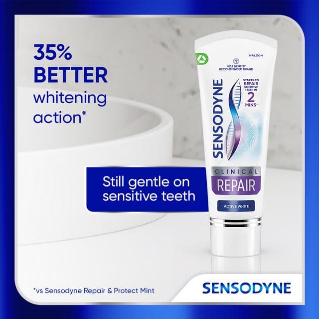 Sensodyne Clinical Repair Active White Sensitive Toothpaste 75ml - gallery image 4