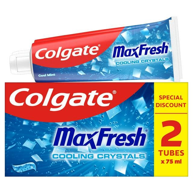Colgate Max Fresh Toothpaste with Cooling Crystals 2 x 75ml - gallery image 1