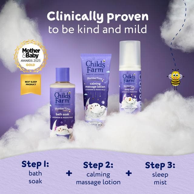 Childs Farm 250ml Slumber Time Sleep Lavender & Moon Milk for Babies, Kids & Sensitive Skin Bath Soak - gallery image 4
