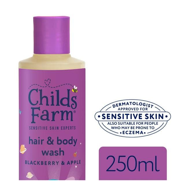 Childs Farm 250ml Gentle Tear Free Formula for Babies, Kids & Sensitive Skin Blackberry & Apple Hair & Body Wash - gallery image 1
