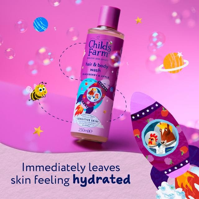 Childs Farm 250ml Gentle Tear Free Formula for Babies, Kids & Sensitive Skin Blackberry & Apple Hair & Body Wash - gallery image 3