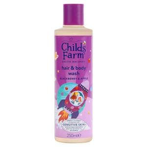 Childs Farm Blackberry & Apple Hair & Body Wash Gentle Tear Free Formula for Kids Babies & Sensitive Skin 250ml