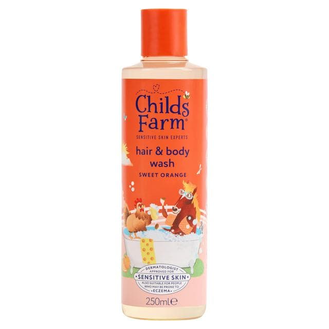 Childs Farm Sweet Orange Hair & Body Wash Gentle Tear Free Formula for Kids Babies & Sensitive Skin 250ml - gallery image 1