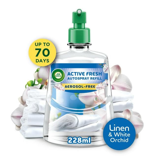 Air Wick Active Fresh Refill, Fresh Linen & White Orchid Air Freshener 228ml - gallery image 1