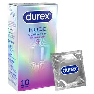 Durex 10 x Nude Extra Lube Condoms