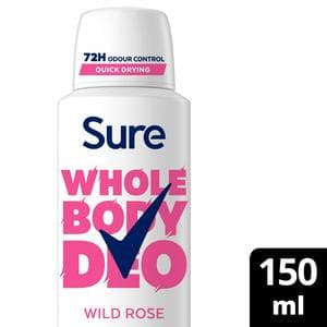 Sure Women Wild Rose Whole Body Deodorant Spray 72h Odour Control 150ml