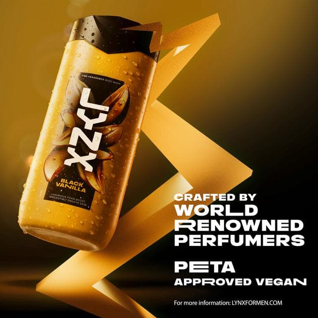 Lynx Black Vanilla Fine Fragrance Shower Gel Body Wash for Men 400ml - gallery image 5