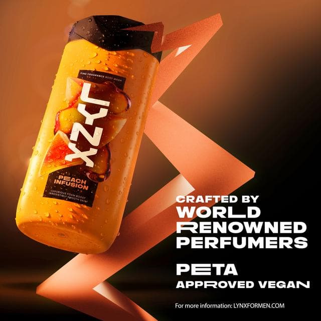 Lynx Peach Infusion Fine Fragrance Shower Gel Body Wash for Men 400ml - gallery image 5