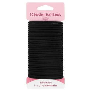 Sainsbury's Hair Bands Black x30