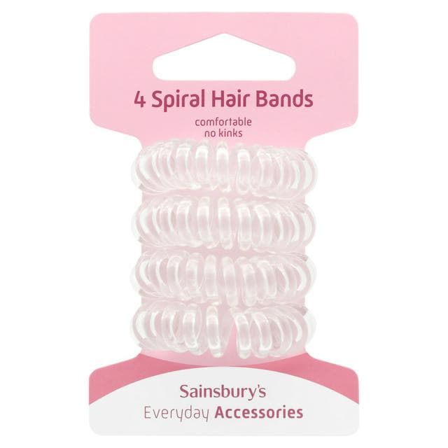 Sainsbury's Spiral Hair Ties Clear x4 - gallery image 1