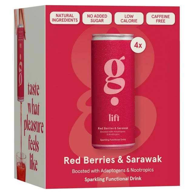 G Spot Red Berries & Sarawak Sparkling Functional Drink 4 x 250ml - gallery image 1