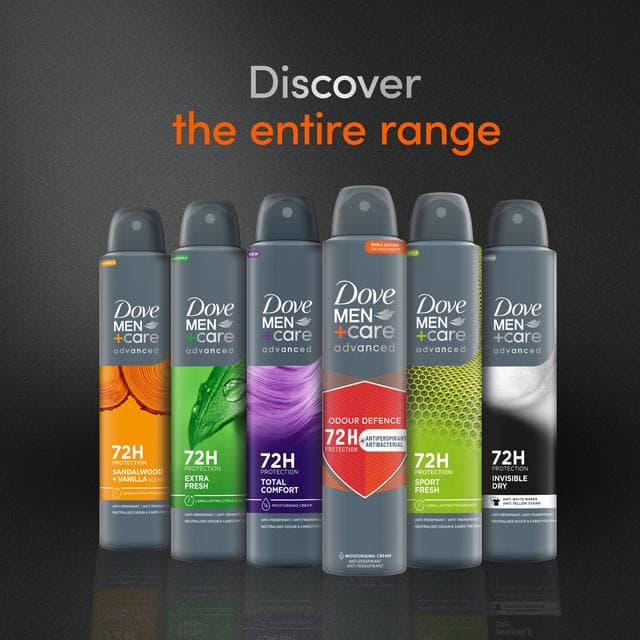 Dove Men+Care Advanced Antiperspirant Aerosol Sandalwood + Vanilla 200ml - gallery image 5