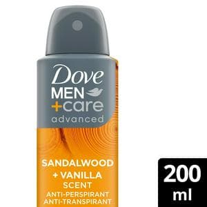 Dove Men+Care Advanced Antiperspirant Aerosol Sandalwood + Vanilla 200ml