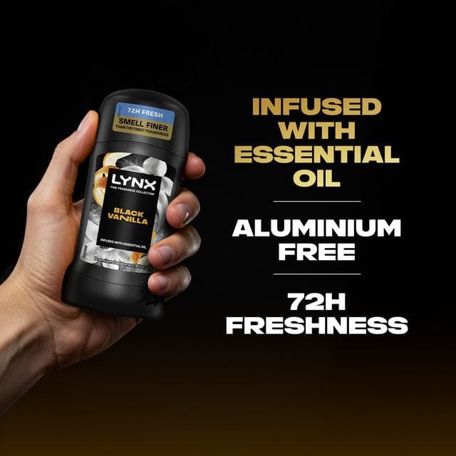 Lynx Black Vanilla 72h Fine Fragrance Antiperspirant Deodorant Stick for Men 50ml - gallery image 4