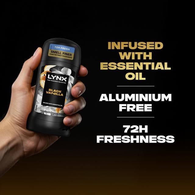 Lynx Black Vanilla 72h Fine Fragrance Antiperspirant Deodorant Stick for Men 50ml - gallery image 4