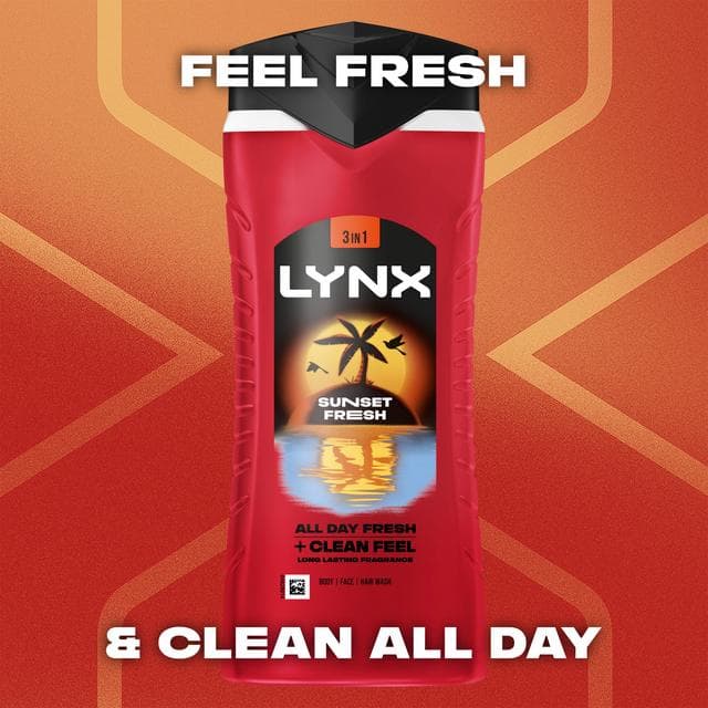 Lynx Sunset Fresh Shower Gel Body Wash for Men 500ml - gallery image 2