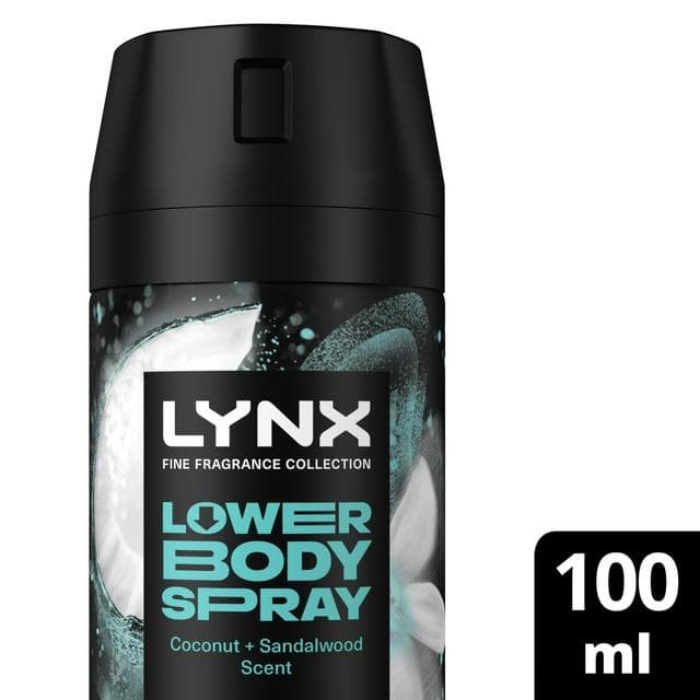Lynx Coconut + Sandalwood 72hr Lower Body Spray Fine Fragrance Deodorant for Men 100ml - gallery image 1