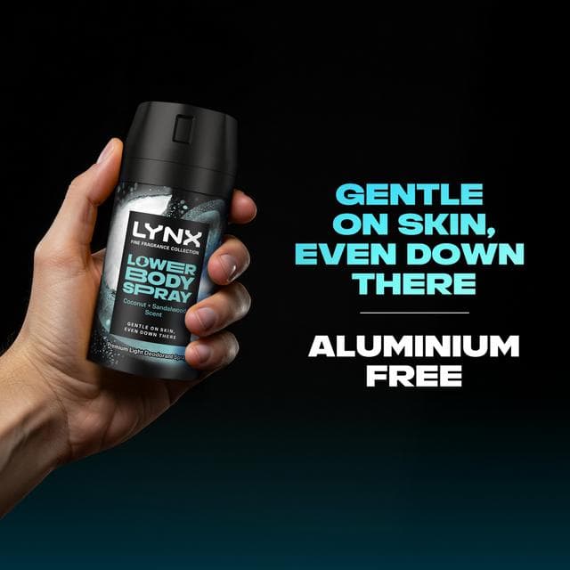 Lynx Coconut + Sandalwood 72hr Lower Body Spray Fine Fragrance Deodorant for Men 100ml - gallery image 4