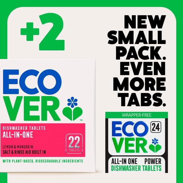 Ecover Wrapper Free All in One Power Dishwasher Tablets x24 0.42kg - gallery image 3