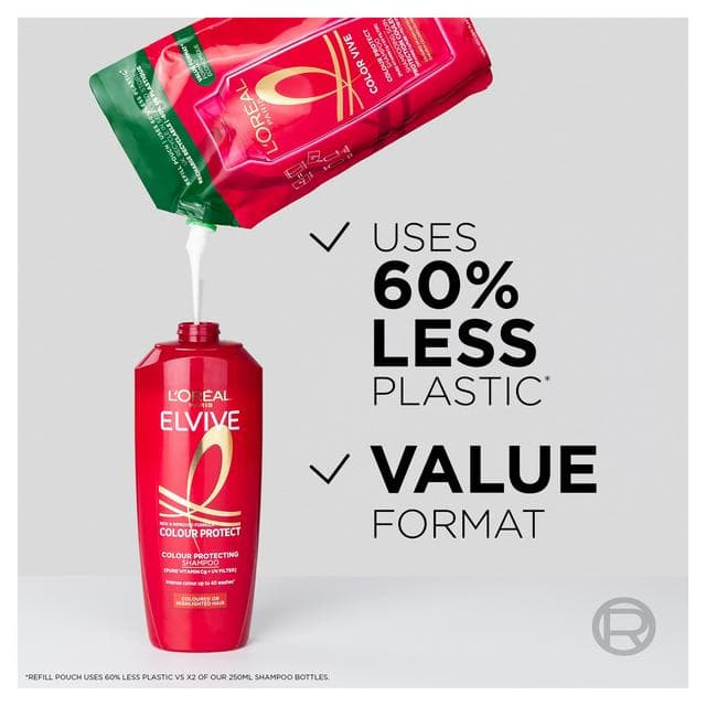 L'Oréal Paris Elvive Colour Protect Shampoo Refill Pouch for Coloured & Highlighted Hair 500ml - gallery image 3