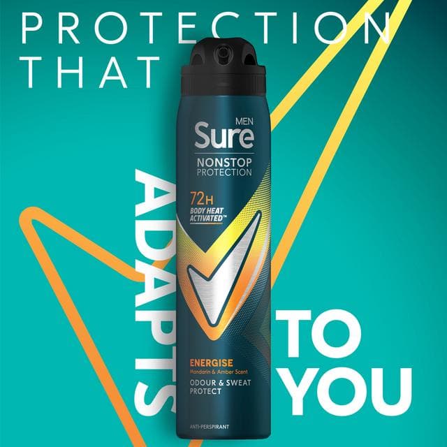 Sure Men Nonstop Protection Anti Perspirant Aerosol Deodorant Energise 250ml - gallery image 2