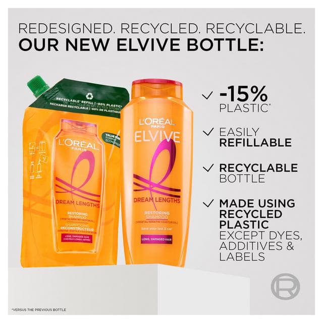 L'Oréal Paris Elvive Dream Lengths Restoring Shampoo for Long Hair 250ml - gallery image 3