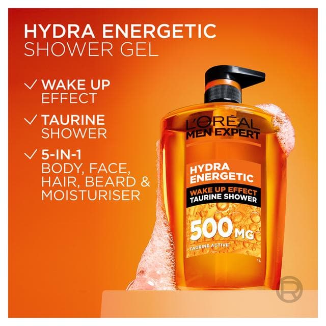 L'Oréal Men Expert Hydra Energetic Shower Gel Large XXL 1L - gallery image 4