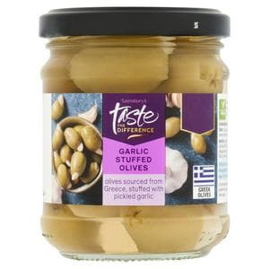 Sainsbury's 190g Garlic Stuffed Olives, Taste the Difference (110g*)