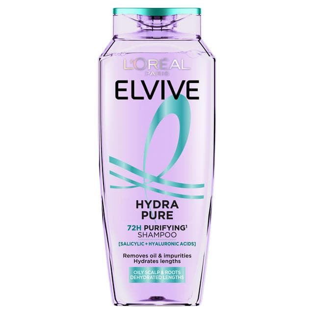 L'Oréal Paris Elvive Hydra Pure 72H Purifying Shampoo for Oily Scalp & Dehydrated Lengths 250ml - gallery image 1