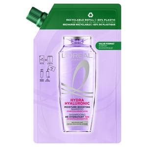 L'Oréal Paris Elvive Hydra Hyaluronic Moisture Boosting Shampoo Refill Pouch 500ml