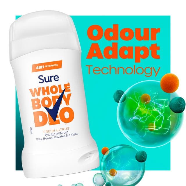 Sure Women Fresh Citrus Whole Body Deodorant Stick 48h Odour Control 50ml - gallery image 3