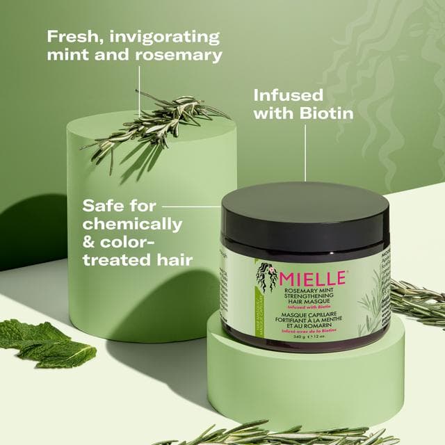 Mielle Rosemary Mint Strengthening Hair Masque 340g - gallery image 5