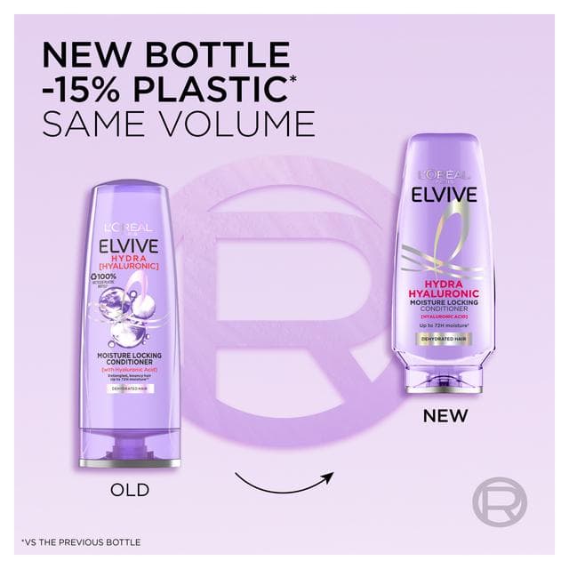 L'Oréal Paris Elvive Hydra Hyaluronic Moisture Locking Conditioner for Dry & Dehydrated Hair 300ml - gallery image 2