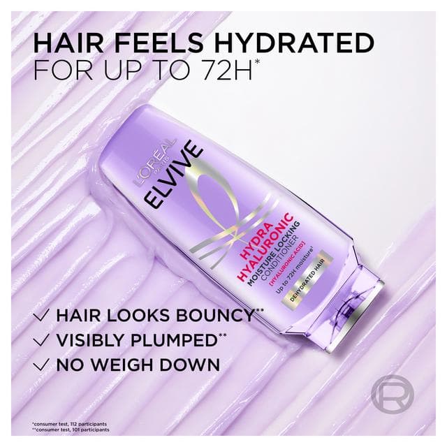 L'Oréal Paris Elvive Hydra Hyaluronic Moisture Locking Conditioner for Dry & Dehydrated Hair 300ml - gallery image 3