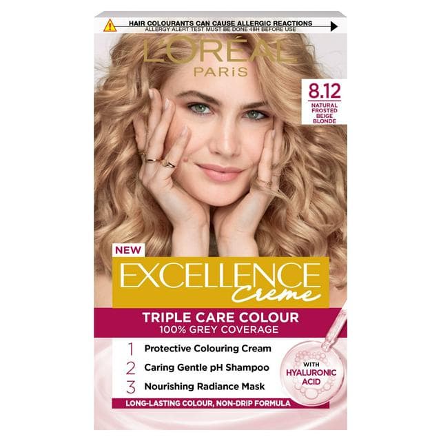 L'Oréal Paris Excellence Creme Permanent Hair Dye 8.12 Natural Frosted Beige Blonde - gallery image 1
