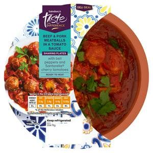 Sainsbury's Beef & Pork Meatballs in a Tomato Sauce, Taste the Difference 175g