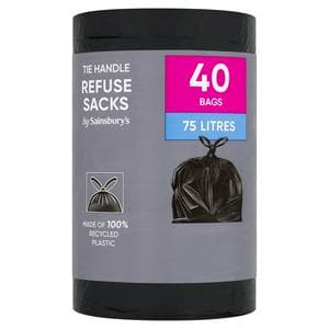 Sainsbury's Tie Handle Refuse Sacks x40 75L