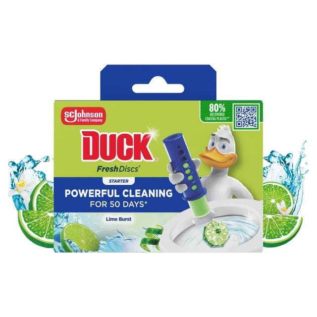 Duck Toilet Fresh Discs Toilet Cleaner Holder & Refill Lime 36ml - gallery image 1
